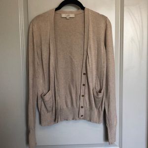 LOFT Cardigan Sweater Oatmeal Color Size M